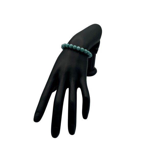 Turquoise Color Beaded Stretch Bracelet - Picture 1 of 4